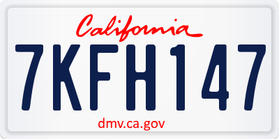 CA license plate 7KFH147