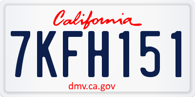 CA license plate 7KFH151