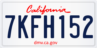 CA license plate 7KFH152