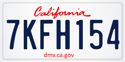 CA license plate 7KFH154