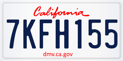 CA license plate 7KFH155