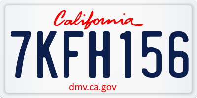 CA license plate 7KFH156
