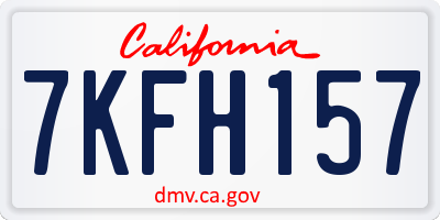 CA license plate 7KFH157