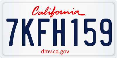 CA license plate 7KFH159