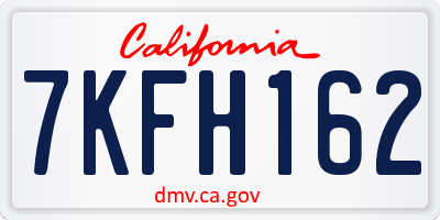 CA license plate 7KFH162