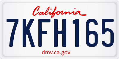 CA license plate 7KFH165