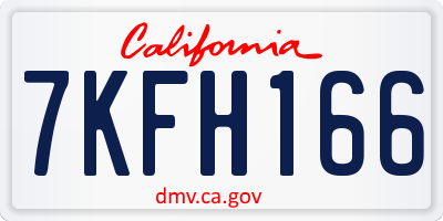 CA license plate 7KFH166
