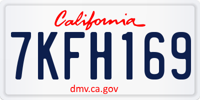 CA license plate 7KFH169
