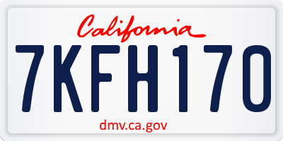 CA license plate 7KFH170
