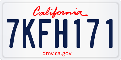 CA license plate 7KFH171