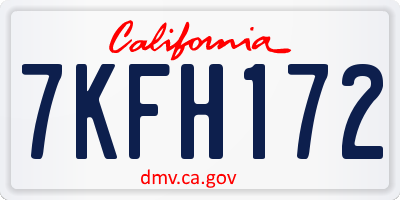 CA license plate 7KFH172