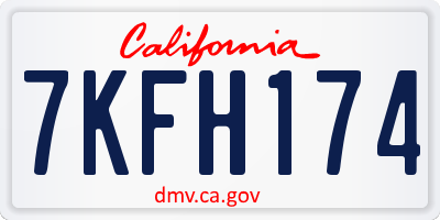 CA license plate 7KFH174