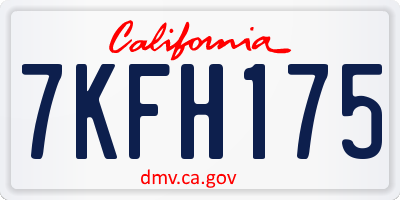 CA license plate 7KFH175