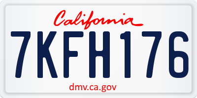 CA license plate 7KFH176