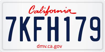 CA license plate 7KFH179