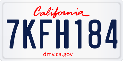 CA license plate 7KFH184