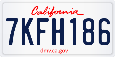 CA license plate 7KFH186