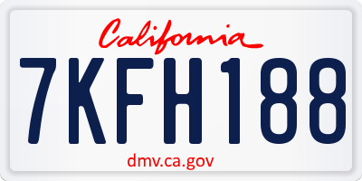 CA license plate 7KFH188