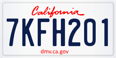 CA license plate 7KFH201