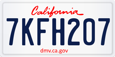 CA license plate 7KFH207