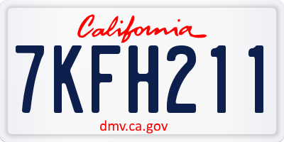 CA license plate 7KFH211
