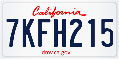 CA license plate 7KFH215