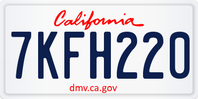 CA license plate 7KFH220