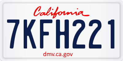 CA license plate 7KFH221