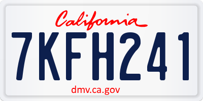 CA license plate 7KFH241
