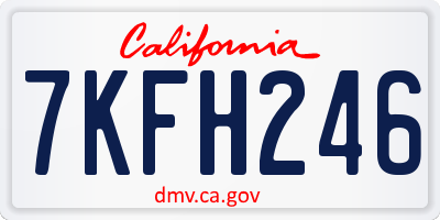CA license plate 7KFH246