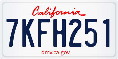 CA license plate 7KFH251