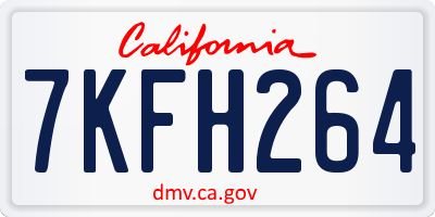 CA license plate 7KFH264
