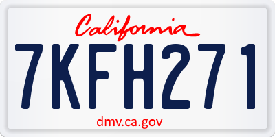 CA license plate 7KFH271