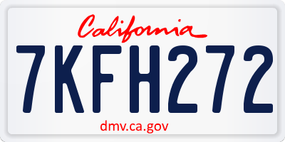 CA license plate 7KFH272