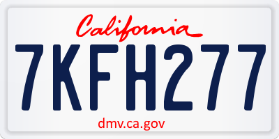 CA license plate 7KFH277