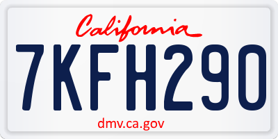 CA license plate 7KFH290