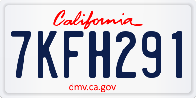 CA license plate 7KFH291