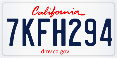 CA license plate 7KFH294