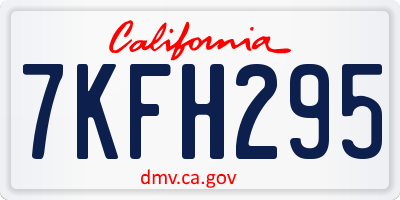 CA license plate 7KFH295