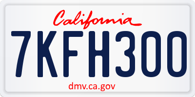 CA license plate 7KFH300