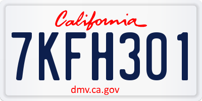 CA license plate 7KFH301