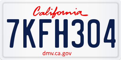 CA license plate 7KFH304