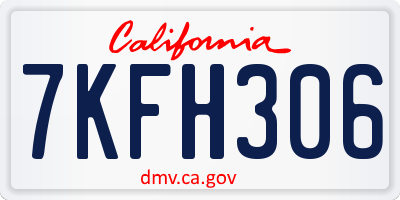 CA license plate 7KFH306