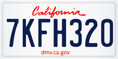 CA license plate 7KFH320