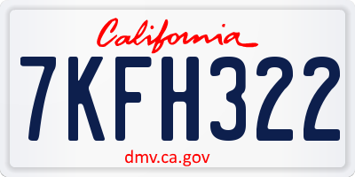 CA license plate 7KFH322