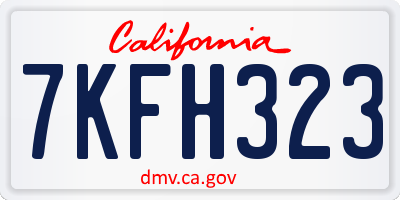 CA license plate 7KFH323