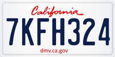 CA license plate 7KFH324