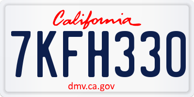 CA license plate 7KFH330