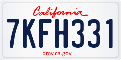 CA license plate 7KFH331