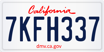 CA license plate 7KFH337